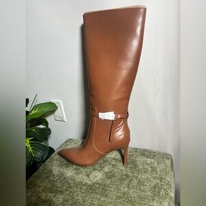 NEW Tommy Hilfiger Knee High Heeled Boots Brown Size 8
